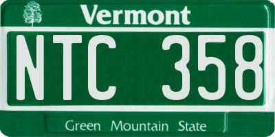 VT license plate NTC358
