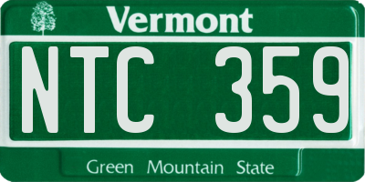 VT license plate NTC359