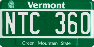 VT license plate NTC360