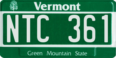 VT license plate NTC361