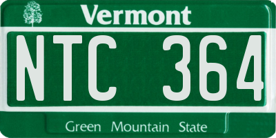 VT license plate NTC364