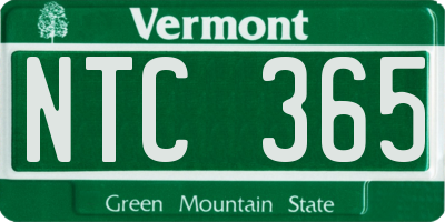 VT license plate NTC365