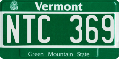 VT license plate NTC369