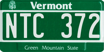 VT license plate NTC372