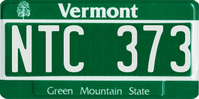 VT license plate NTC373