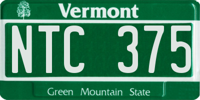 VT license plate NTC375