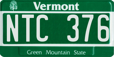 VT license plate NTC376