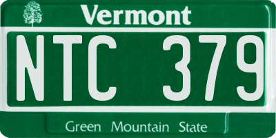 VT license plate NTC379