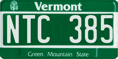 VT license plate NTC385