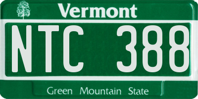 VT license plate NTC388