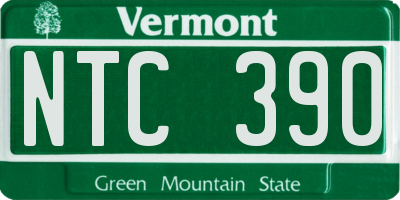 VT license plate NTC390