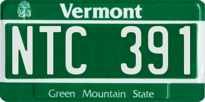 VT license plate NTC391