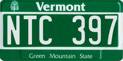VT license plate NTC397