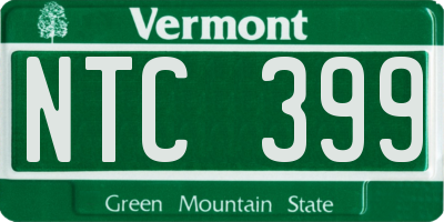 VT license plate NTC399