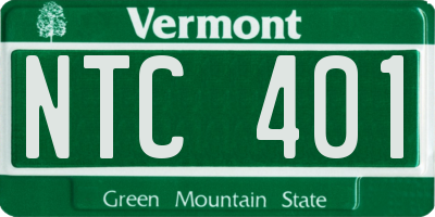 VT license plate NTC401