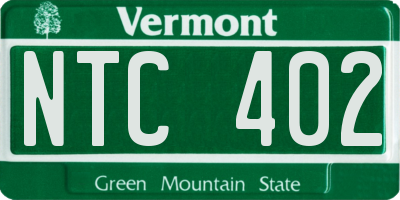 VT license plate NTC402