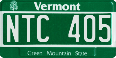 VT license plate NTC405