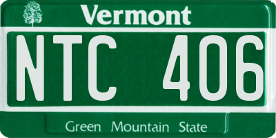 VT license plate NTC406
