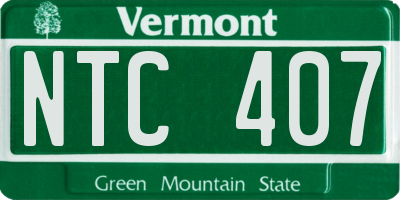 VT license plate NTC407