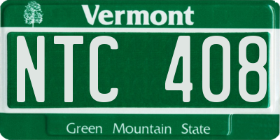 VT license plate NTC408