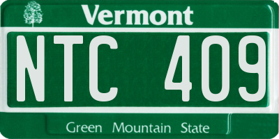 VT license plate NTC409