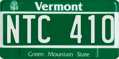 VT license plate NTC410