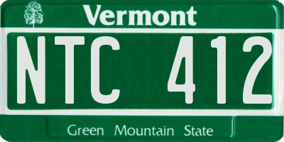 VT license plate NTC412