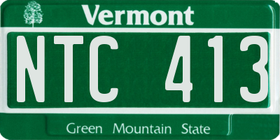 VT license plate NTC413