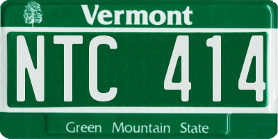 VT license plate NTC414