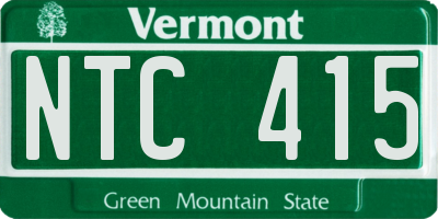 VT license plate NTC415
