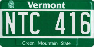 VT license plate NTC416