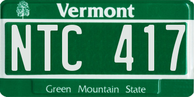VT license plate NTC417