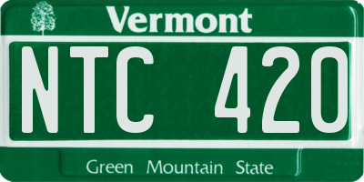 VT license plate NTC420