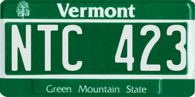VT license plate NTC423