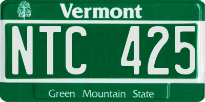 VT license plate NTC425