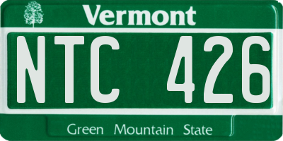 VT license plate NTC426