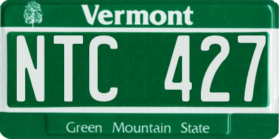 VT license plate NTC427