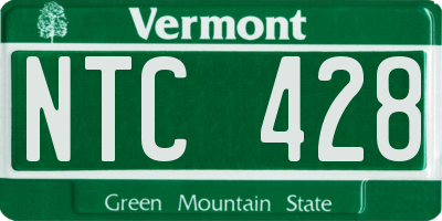 VT license plate NTC428