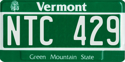 VT license plate NTC429