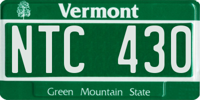 VT license plate NTC430