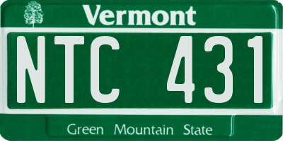 VT license plate NTC431