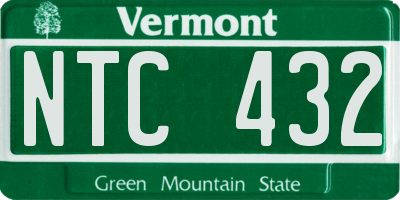 VT license plate NTC432