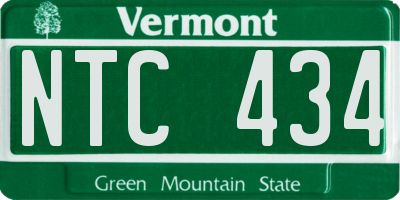 VT license plate NTC434