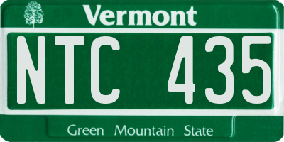 VT license plate NTC435