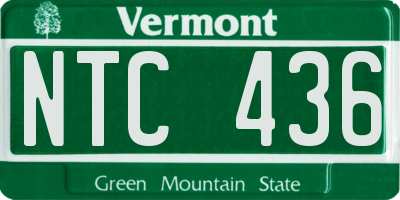 VT license plate NTC436