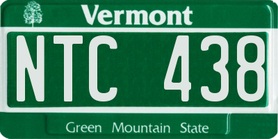 VT license plate NTC438