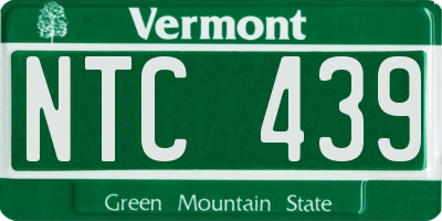 VT license plate NTC439