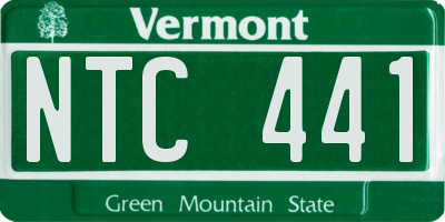 VT license plate NTC441