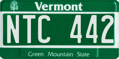 VT license plate NTC442