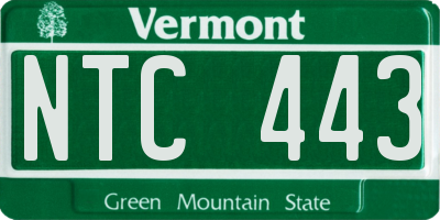 VT license plate NTC443